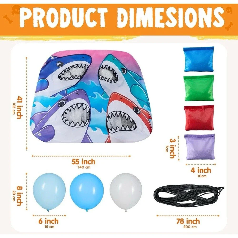 JOYIN Halloween Shark Trunk Or Treat Shark Toss Game For Back Of SUV Or Van